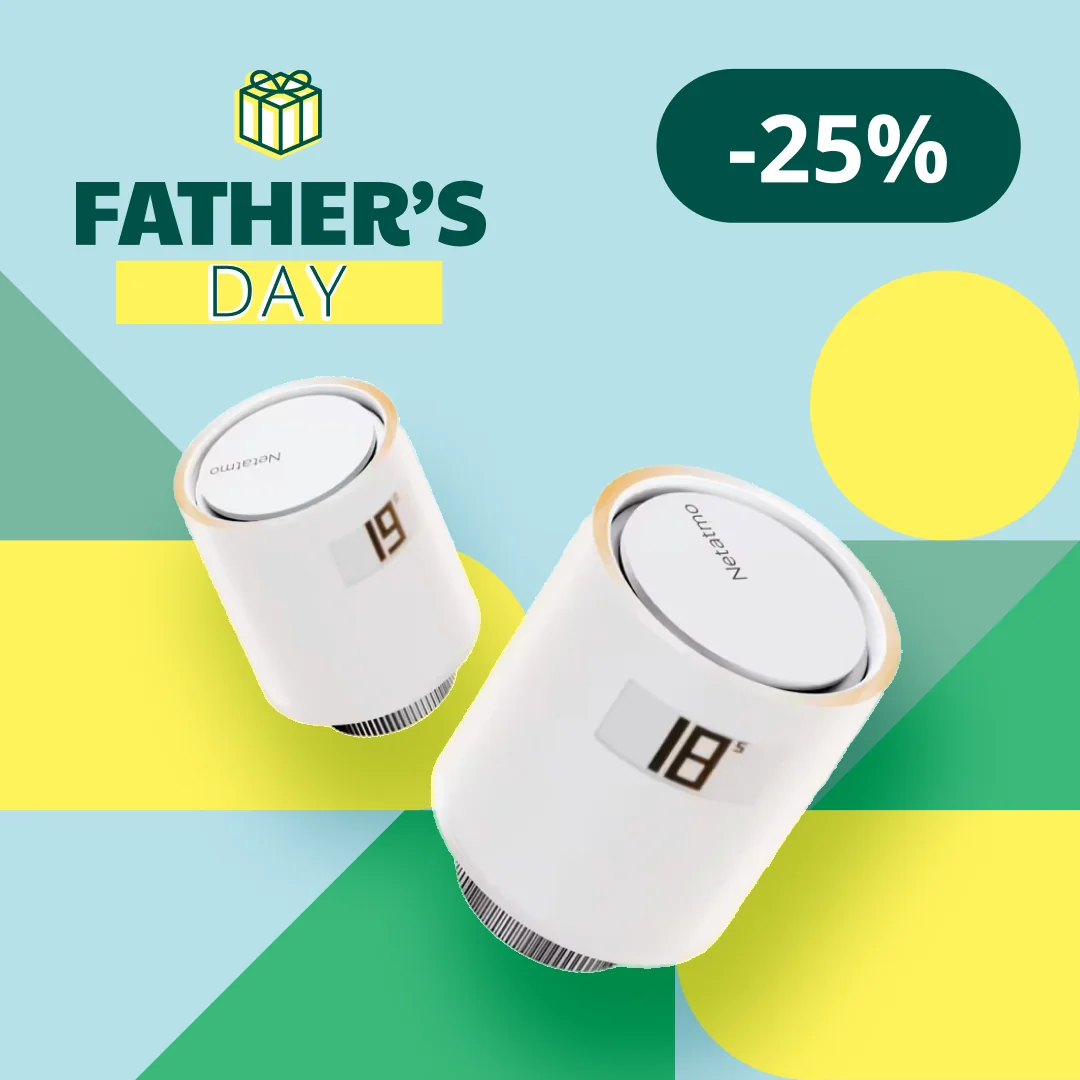 Publicité Fête des pères Netatmo, -25 % avec le code FATHER25